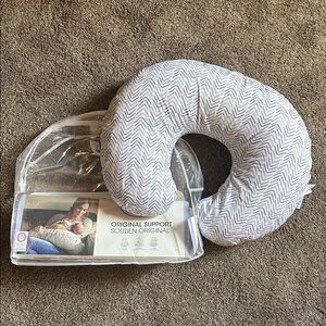 NEW! Boppy nursing/breastfeeding pillow with standard size removable cover.